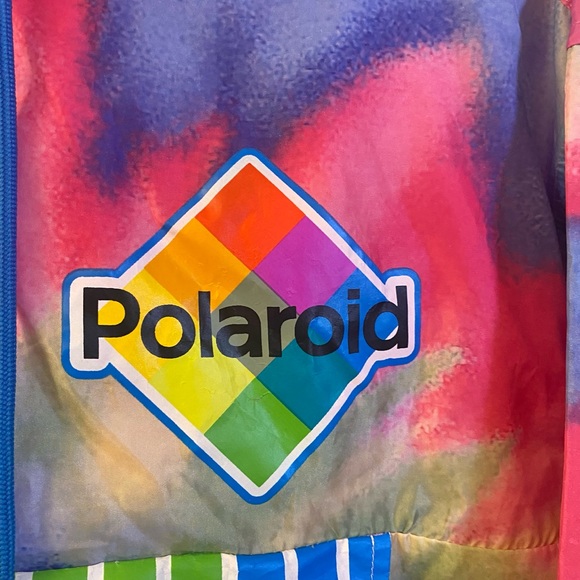 EUC! Polaroid Women Tie Dye Retro Hoodie Windbreaker Jacket Size M - Picture 4 of 8